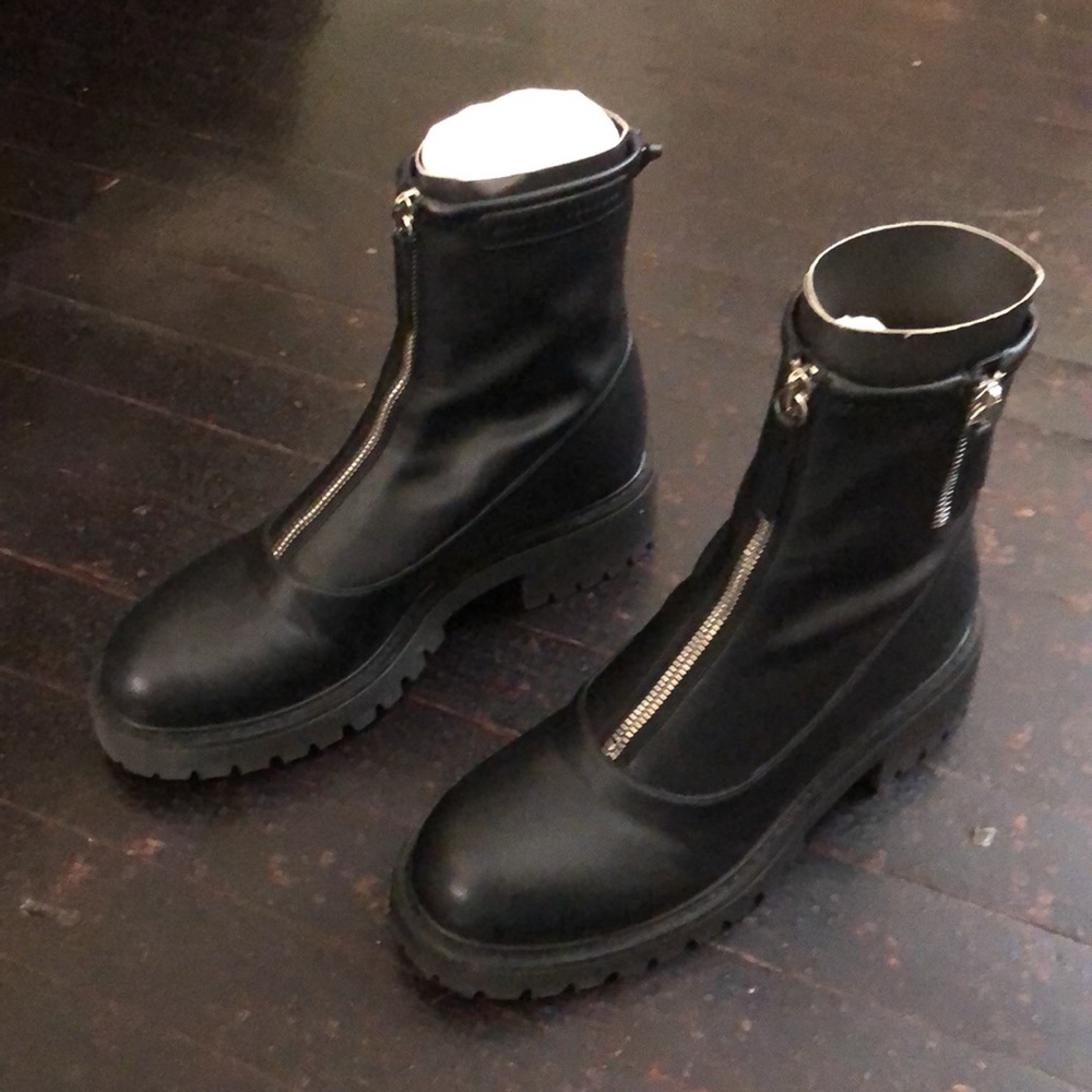 Giuseppe Zanotti Zip Up Combat Boots in Black Size 6.5 - Picture 3 of 13
